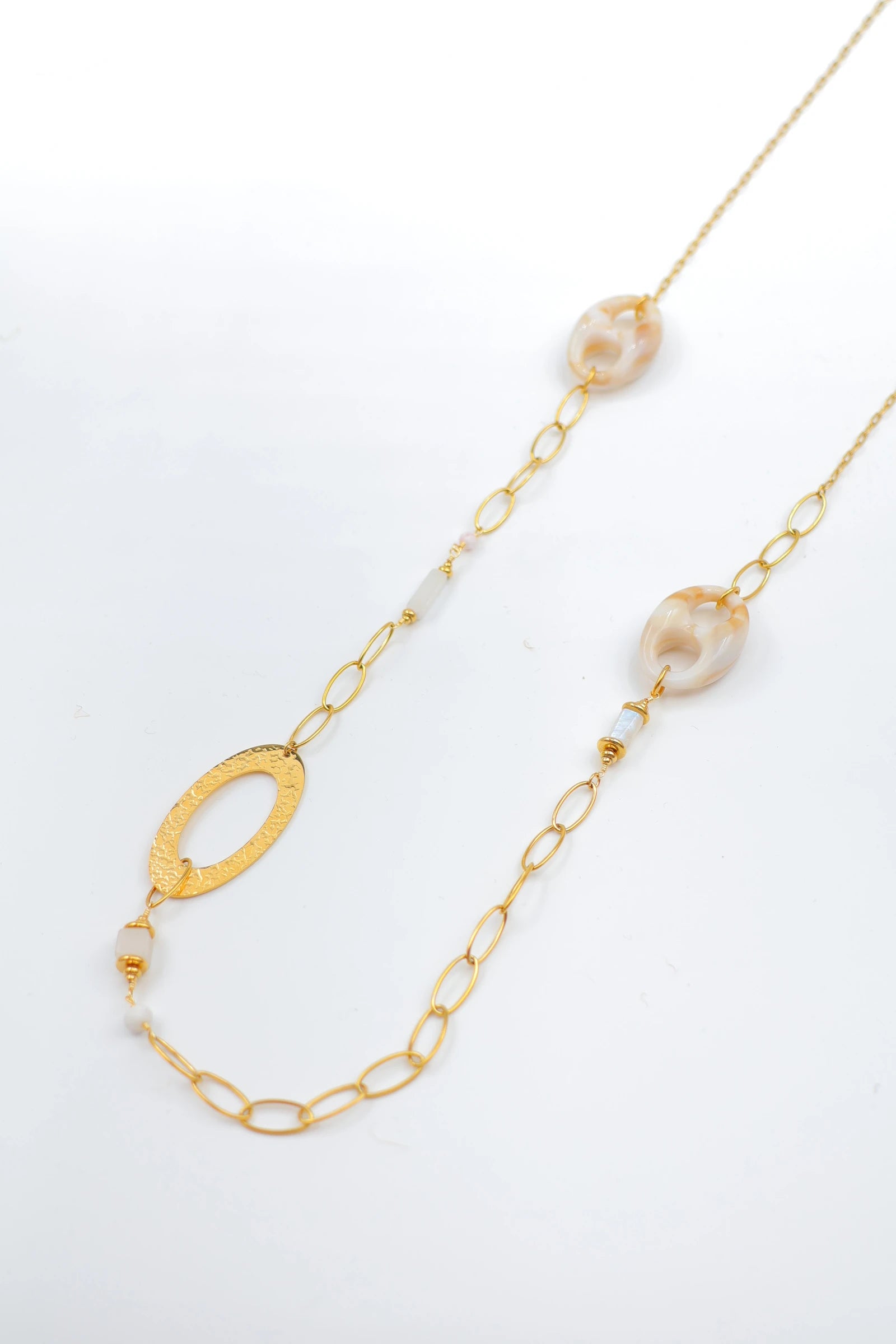 Collier - Sautoir - Acier Inoxydable - BLANC