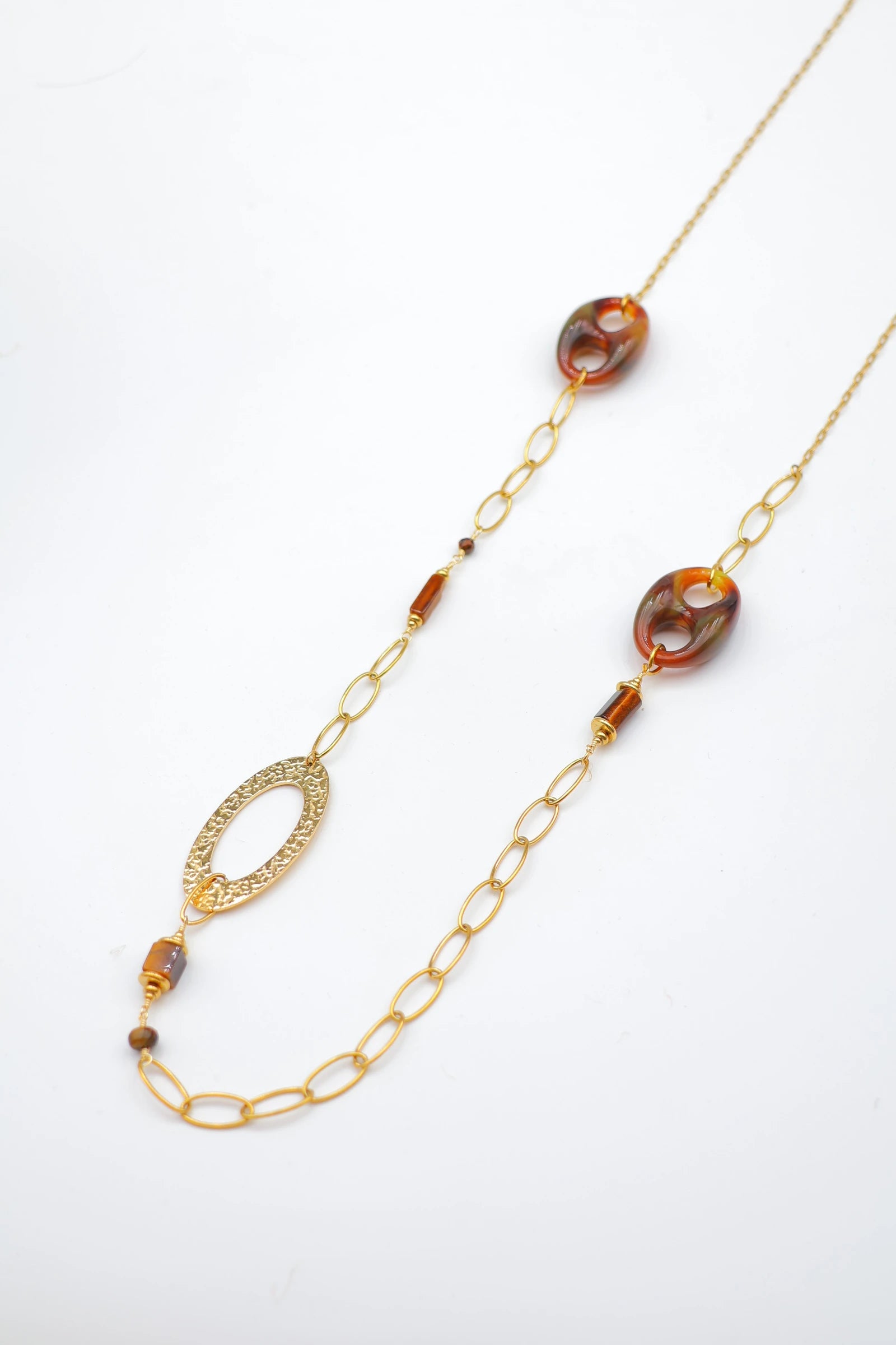 Collier - Sautoir - Acier Inoxydable - MARRON FONCÉ