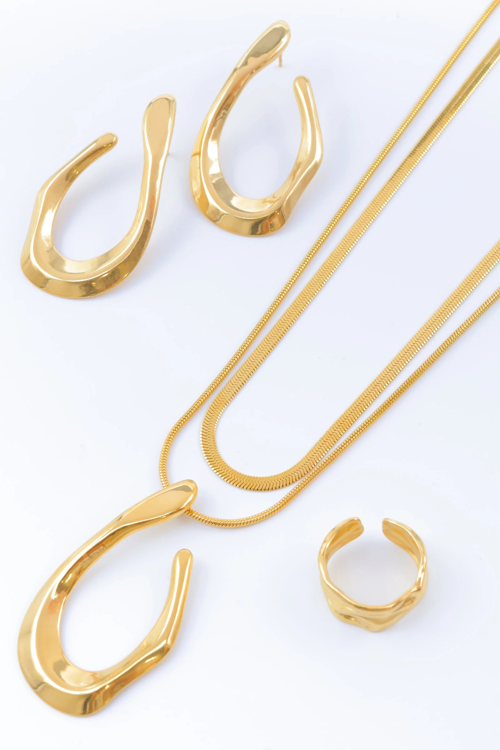 Parure de bijoux en acier inoxydable - DORÉ