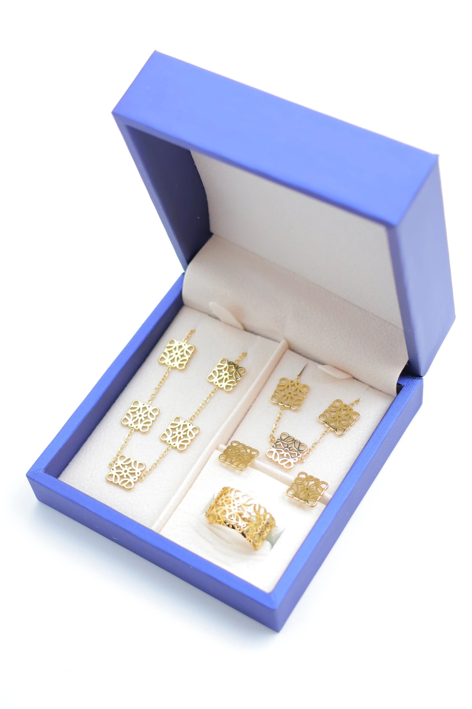Parure de bijoux avec boîte en acier inoxydable - DORÉ