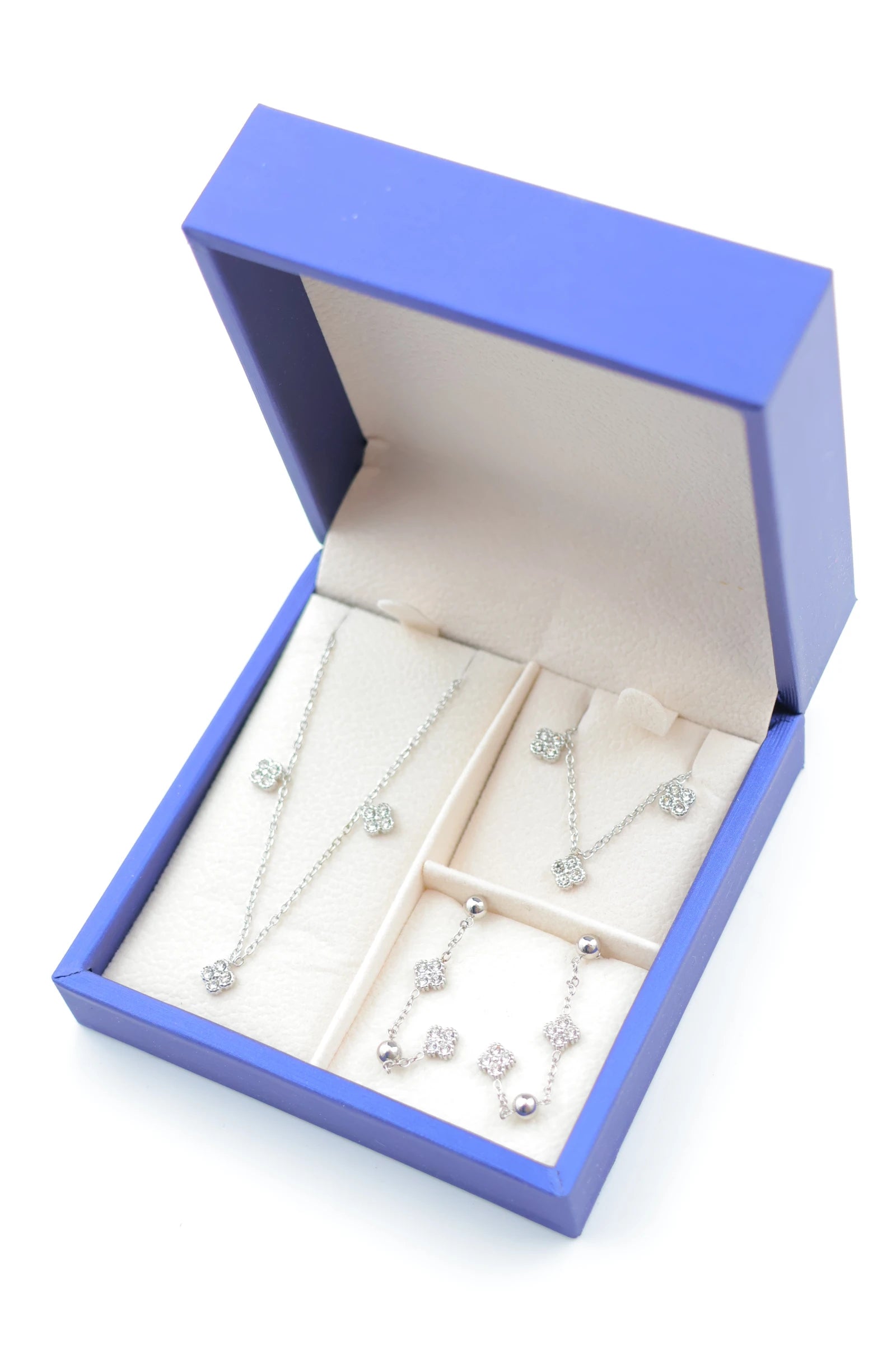 Parure de bijoux avec boîte en acier inoxydable - ARGENT