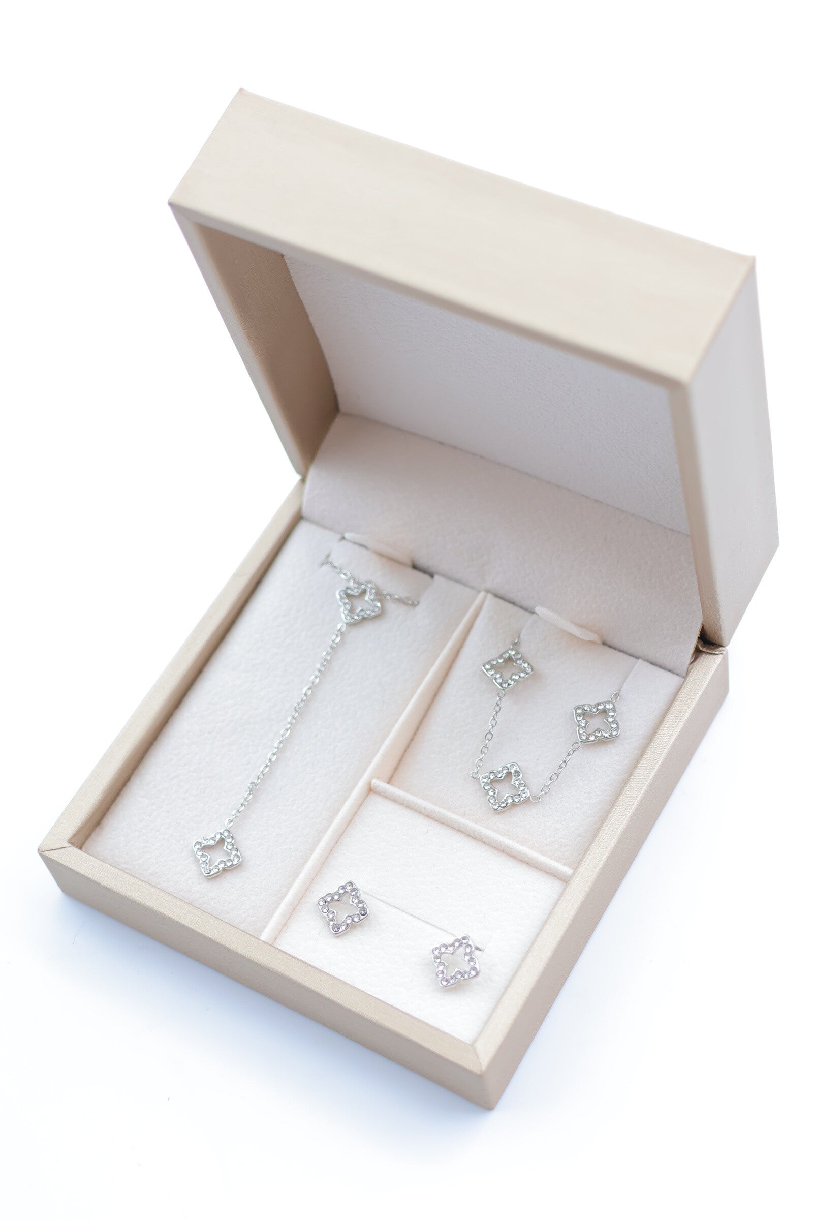 Parure de bijoux avec boîte en acier inoxydable - ARGENT