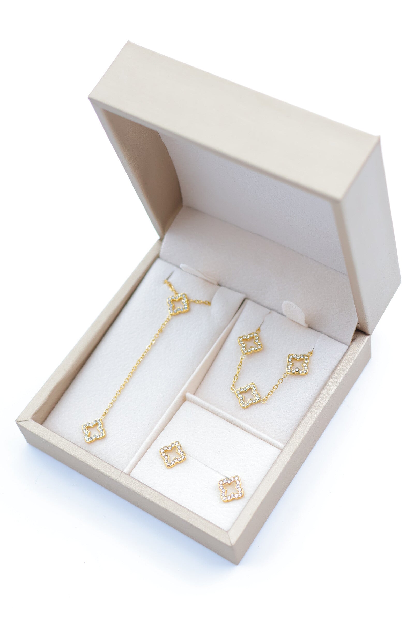 Parure de bijoux avec boîte en acier inoxydable - DORÉ