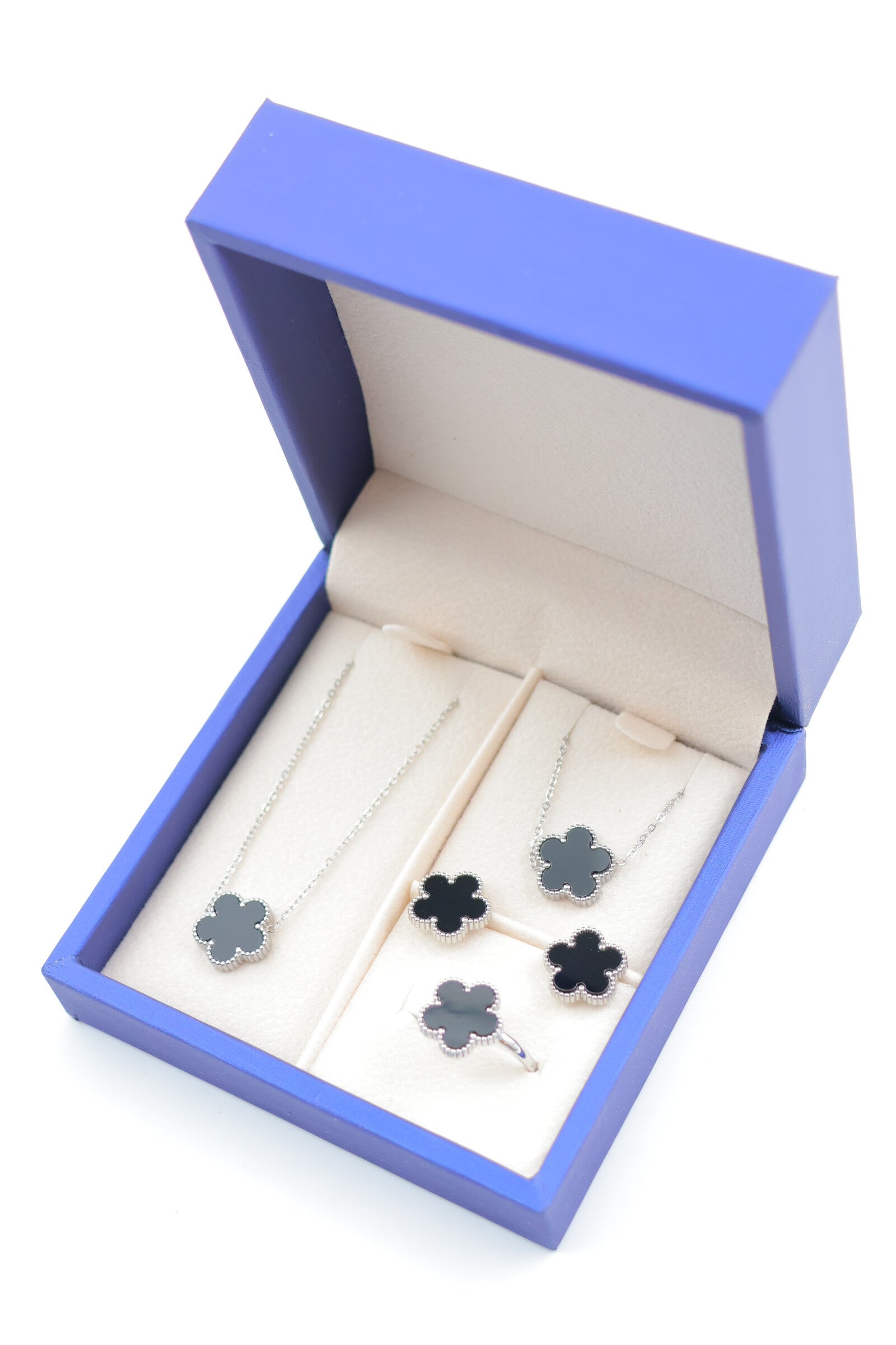 Parure de bijoux avec boîte en acier inoxydable - NOIR