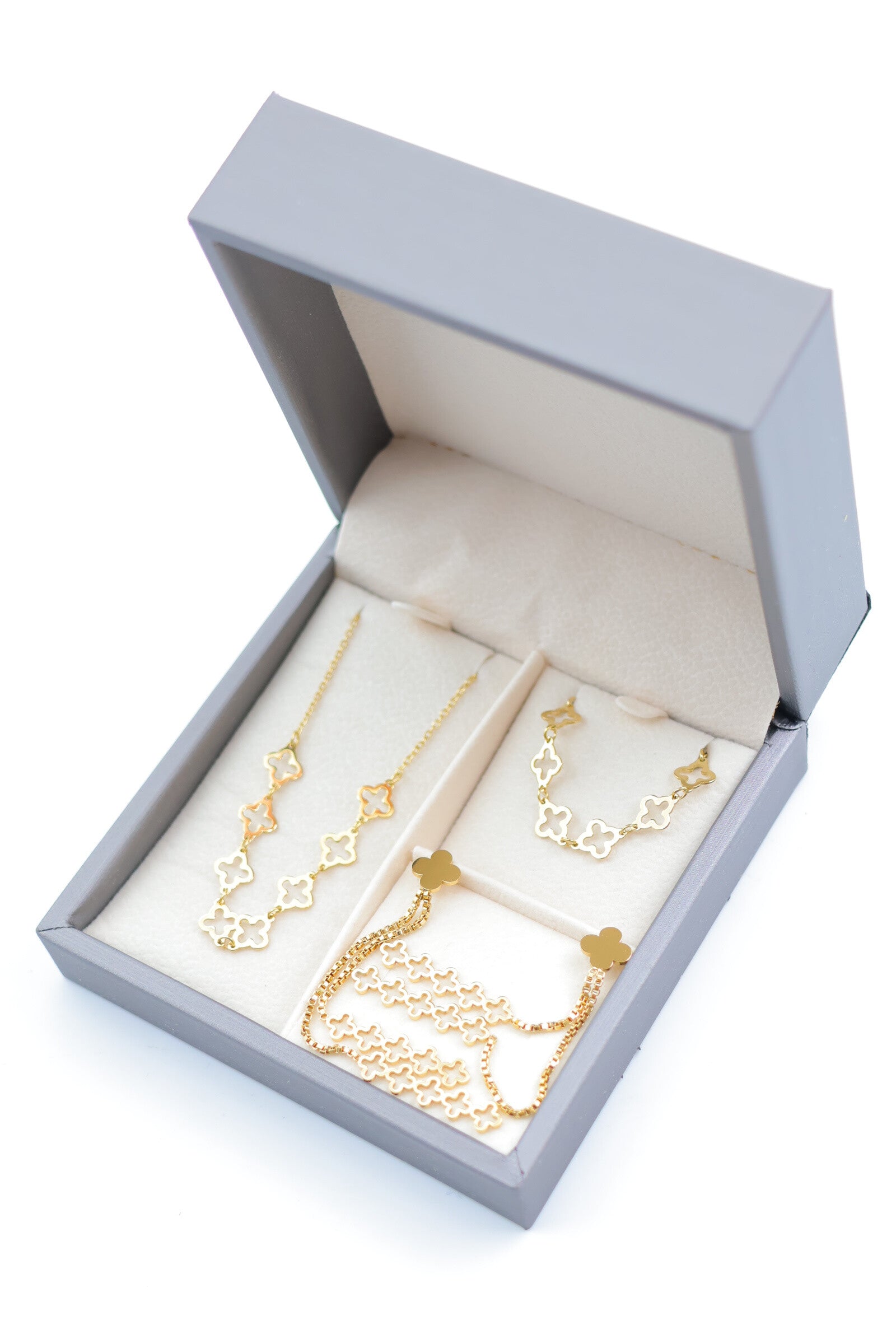 Parure de bijoux avec boîte en acier inoxydable - DORÉ