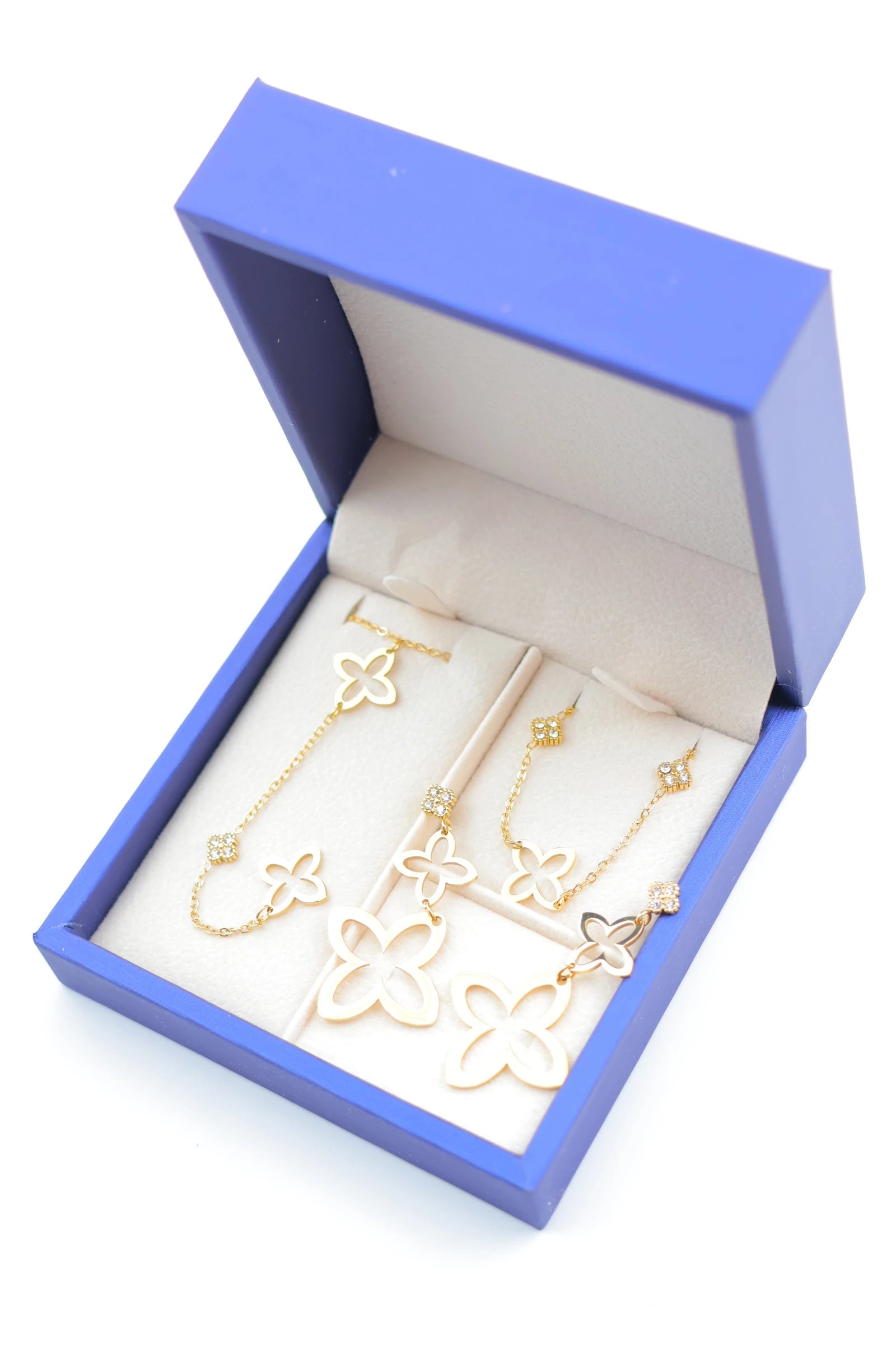 Parure de bijoux avec boîte en acier inoxydable - DORÉ
