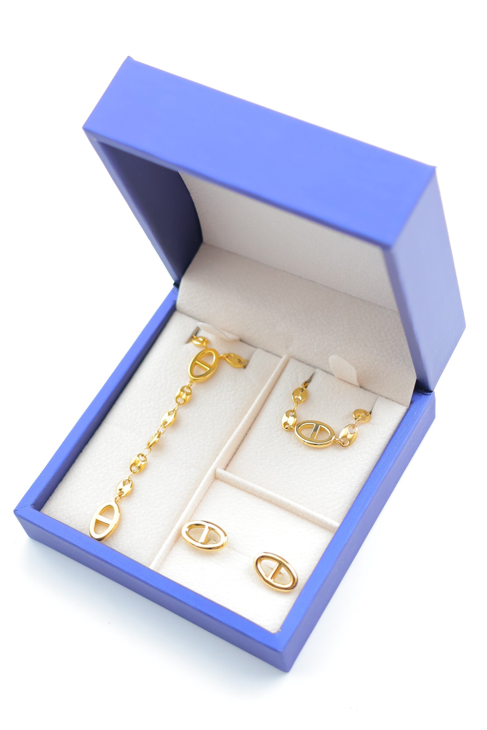 Parure de bijoux avec boîte en acier inoxydable - DORÉ