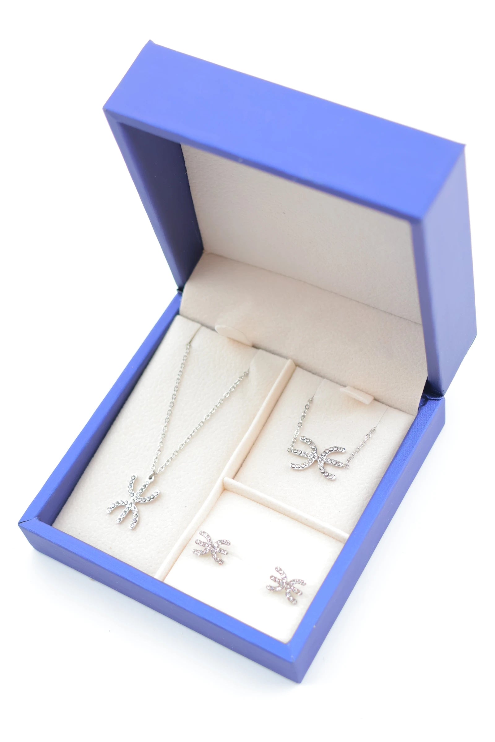 Parure de bijoux avec boîte en acier inoxydable - ARGENT