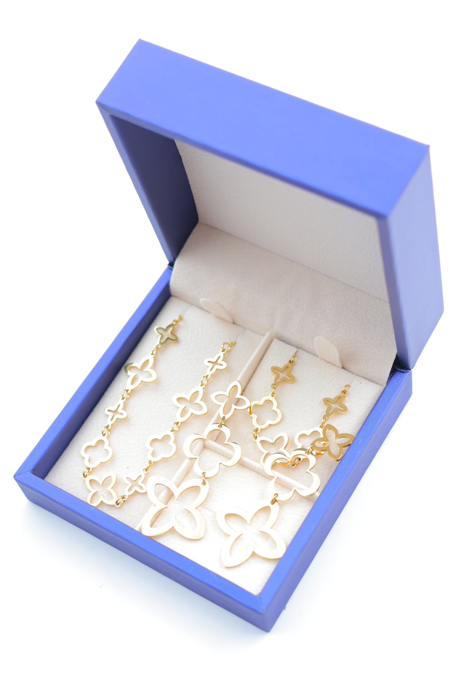 Parure de bijoux avec boîte en acier inoxydable - DORÉ