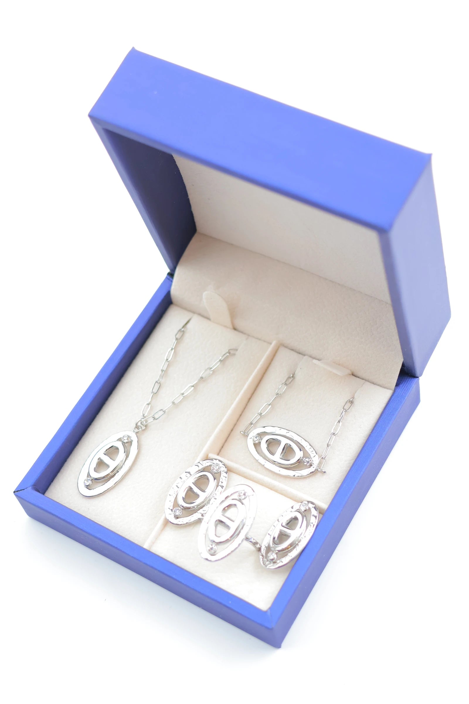 Parure de bijoux avec boîte en acier inoxydable - ARGENT