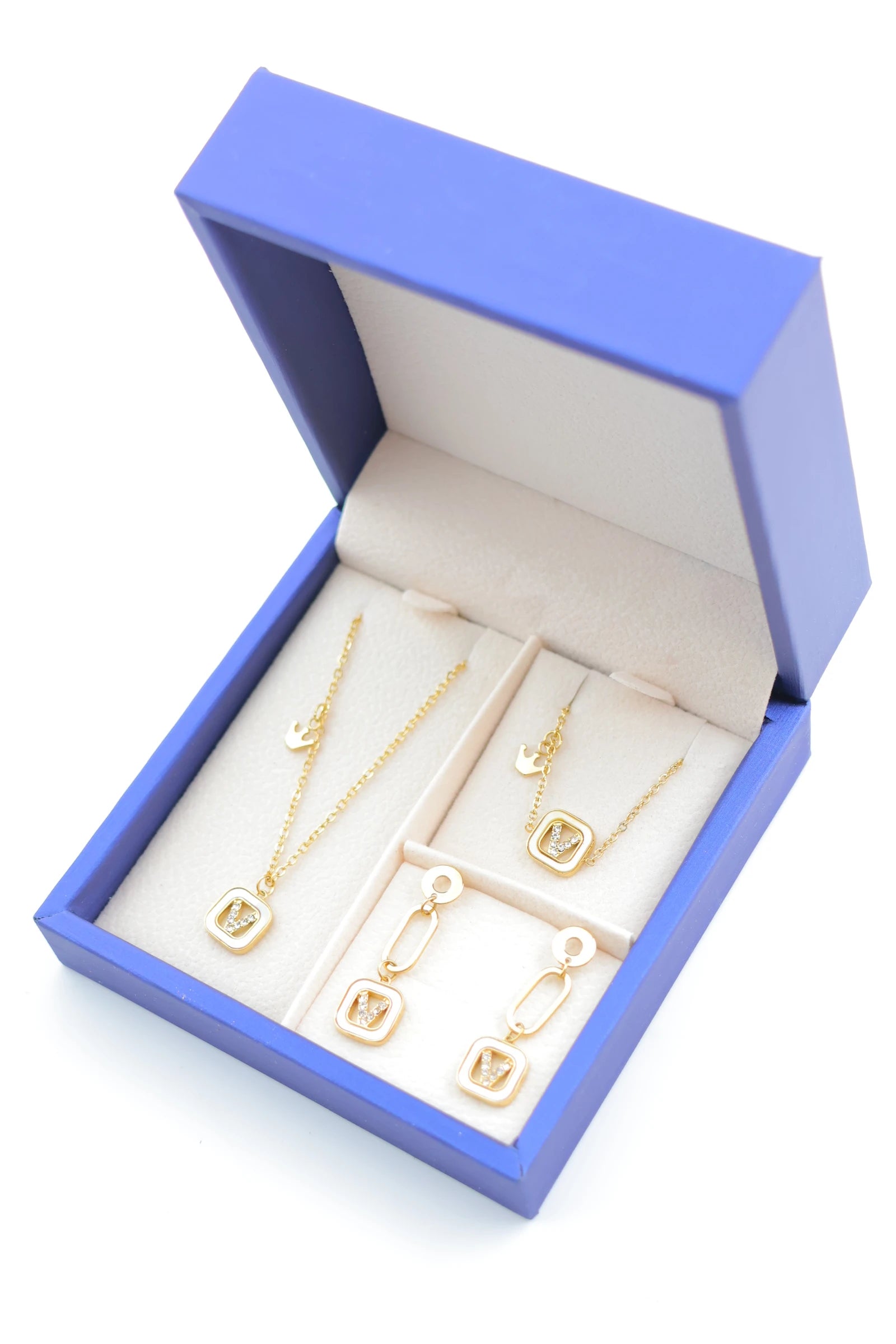 Parure de bijoux avec boîte en acier inoxydable - DORÉ