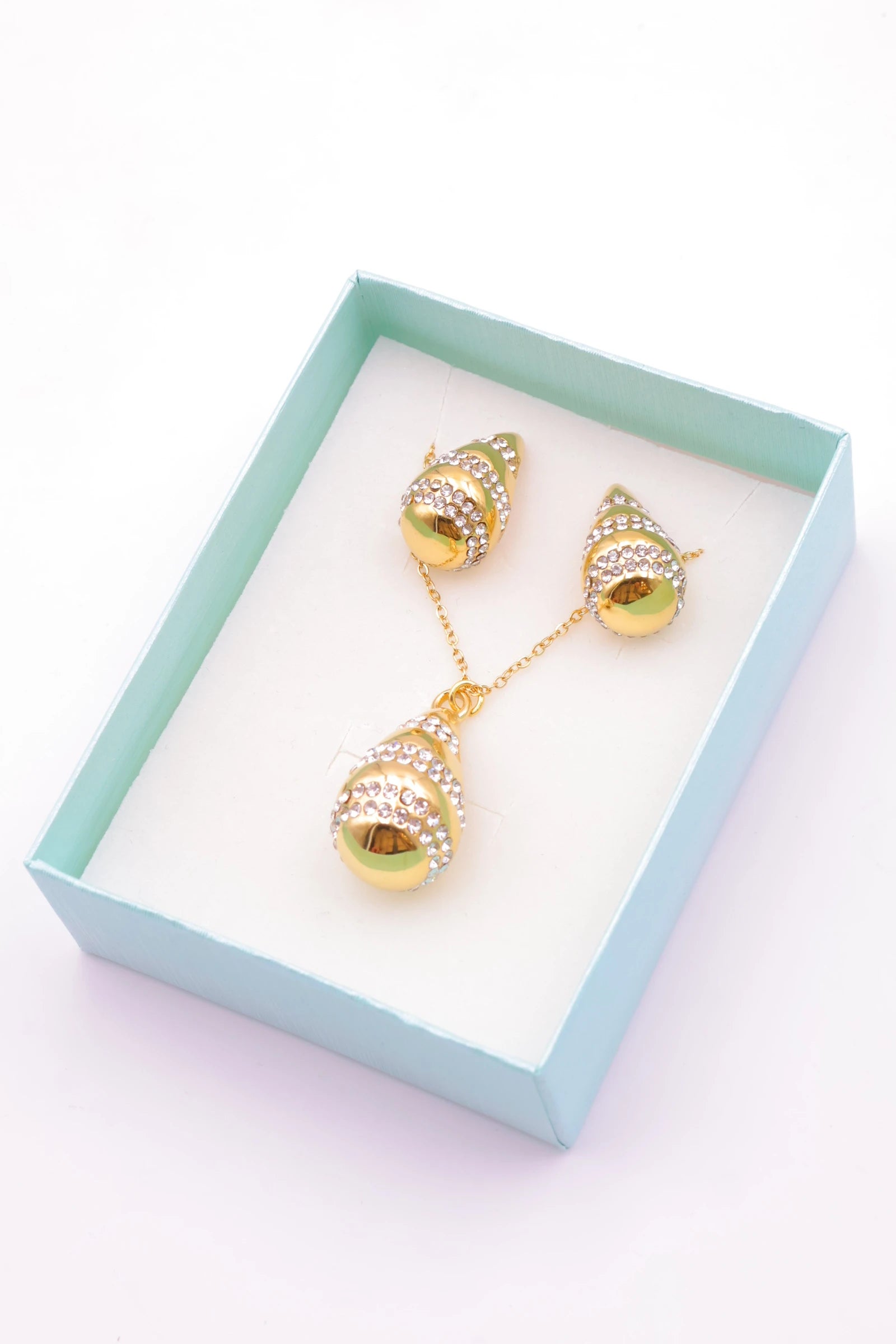 Parure de bijoux avec boîte en acier inoxydable - DORÉ