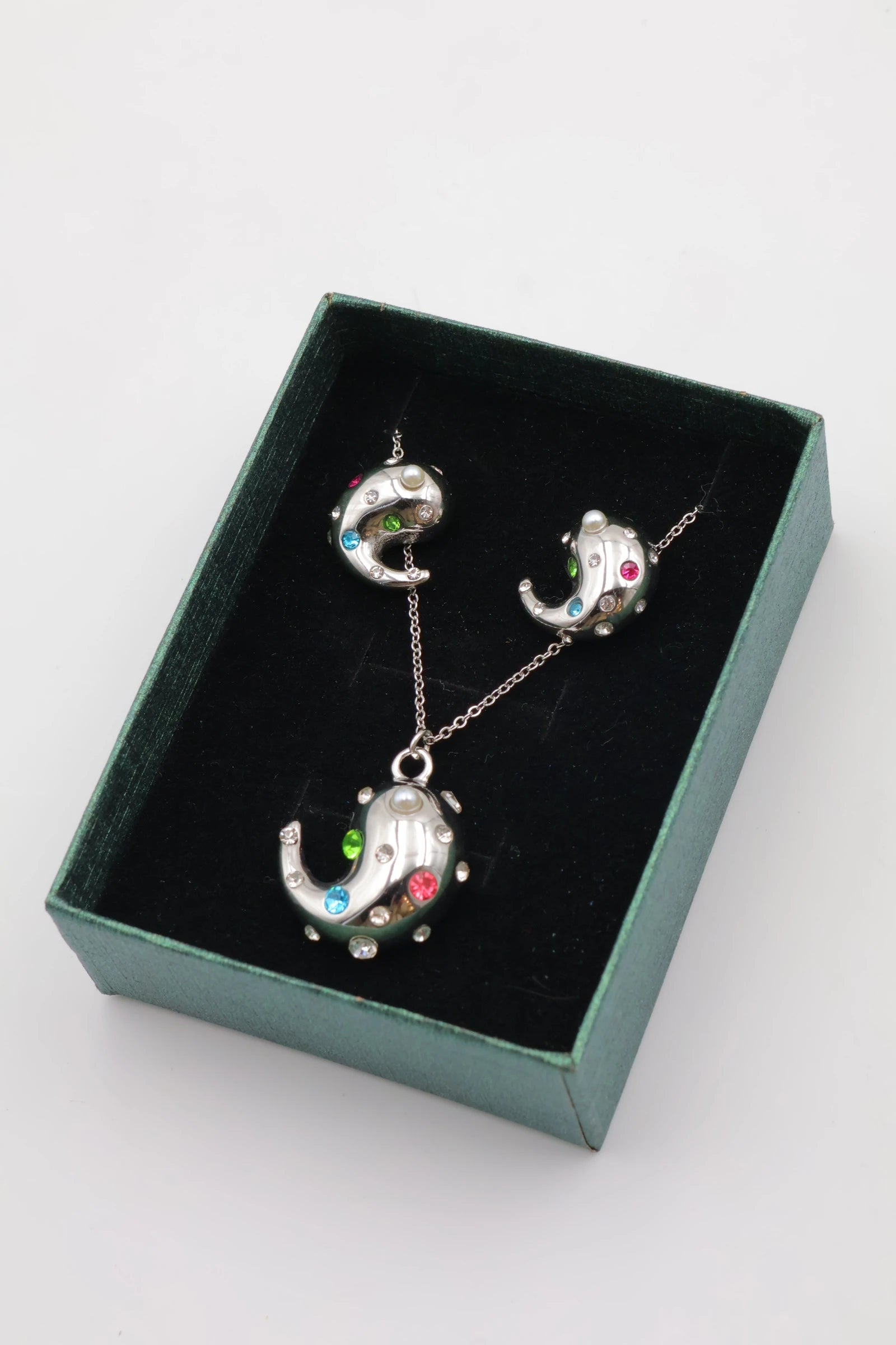 Parure de bijoux avec boîte en acier inoxydable - ARGENT