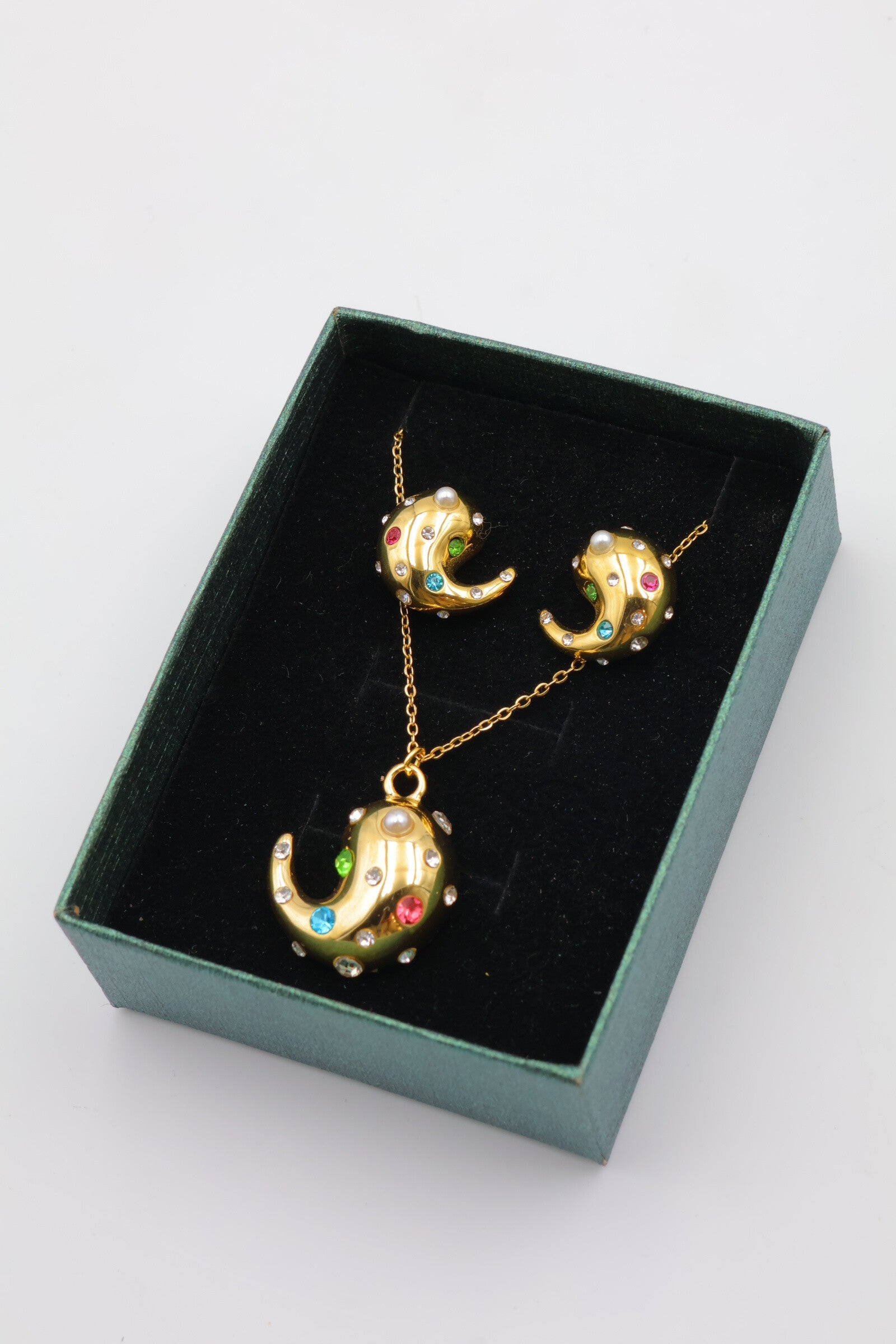 Parure de bijoux avec boîte en acier inoxydable - DORÉ