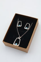 Parure de bijoux avec boîte en acier inoxydable - ARGENT
