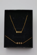 Parure de bijoux avec boîte en acier inoxydable - DORÉ