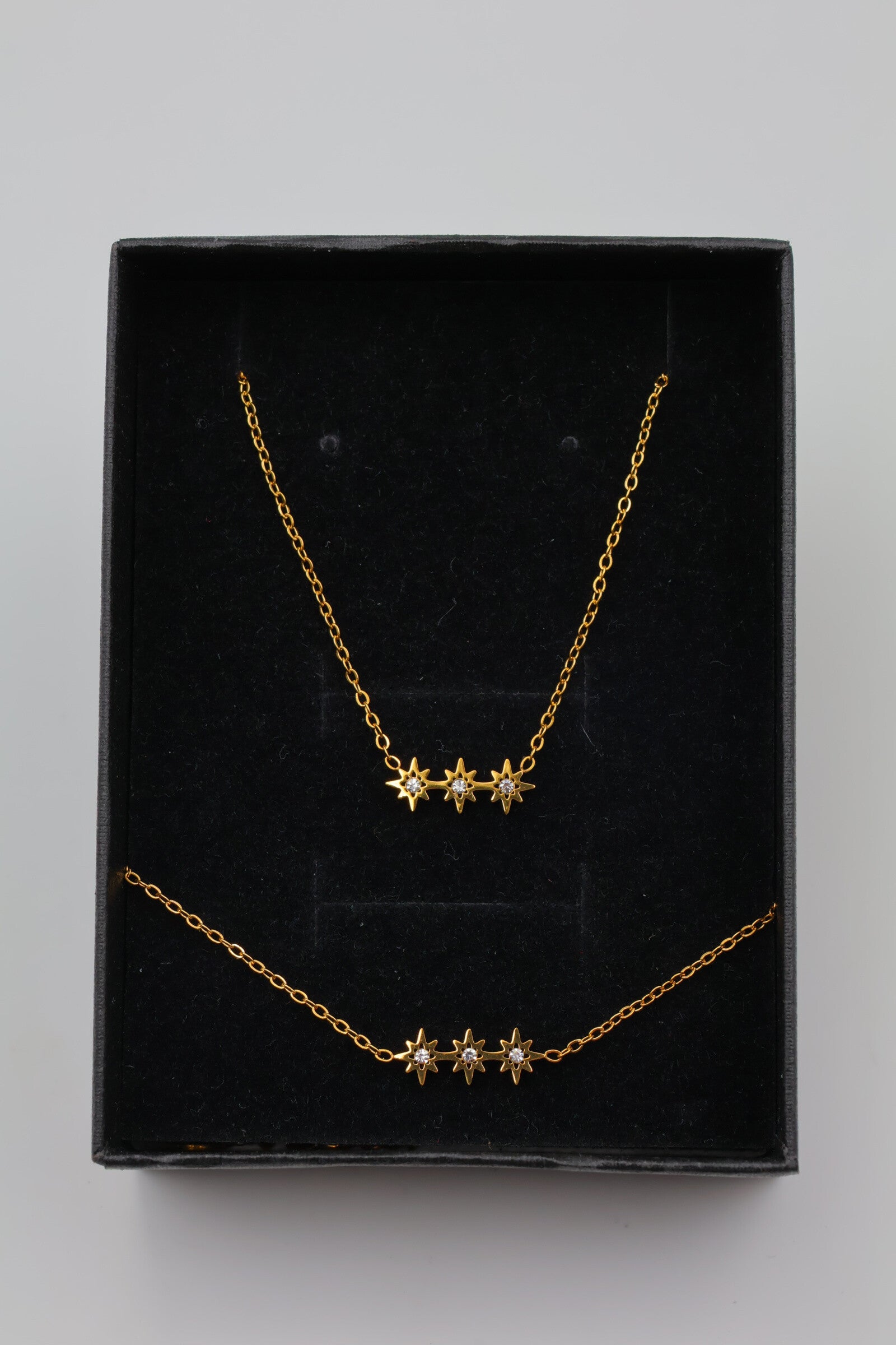 Parure de bijoux avec boîte en acier inoxydable - DORÉ