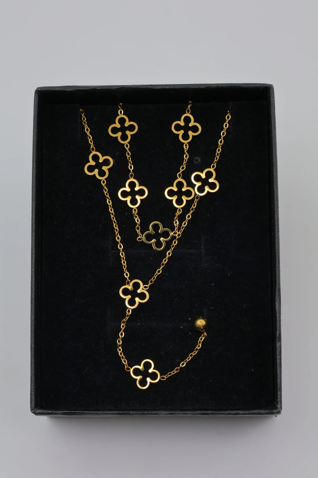 Parure de bijoux avec boîte en acier inoxydable - DORÉ