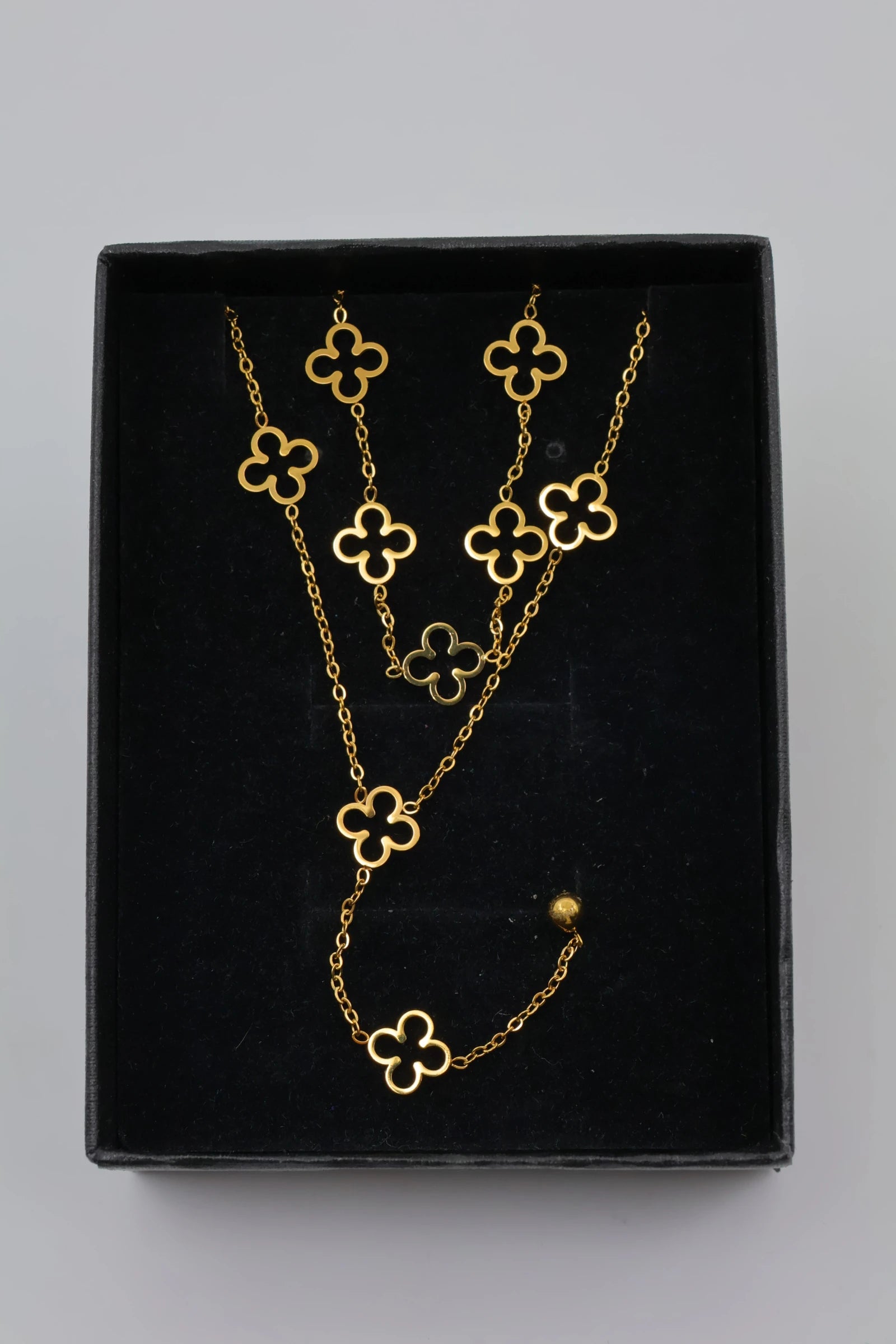Parure de bijoux avec boîte en acier inoxydable - DORÉ