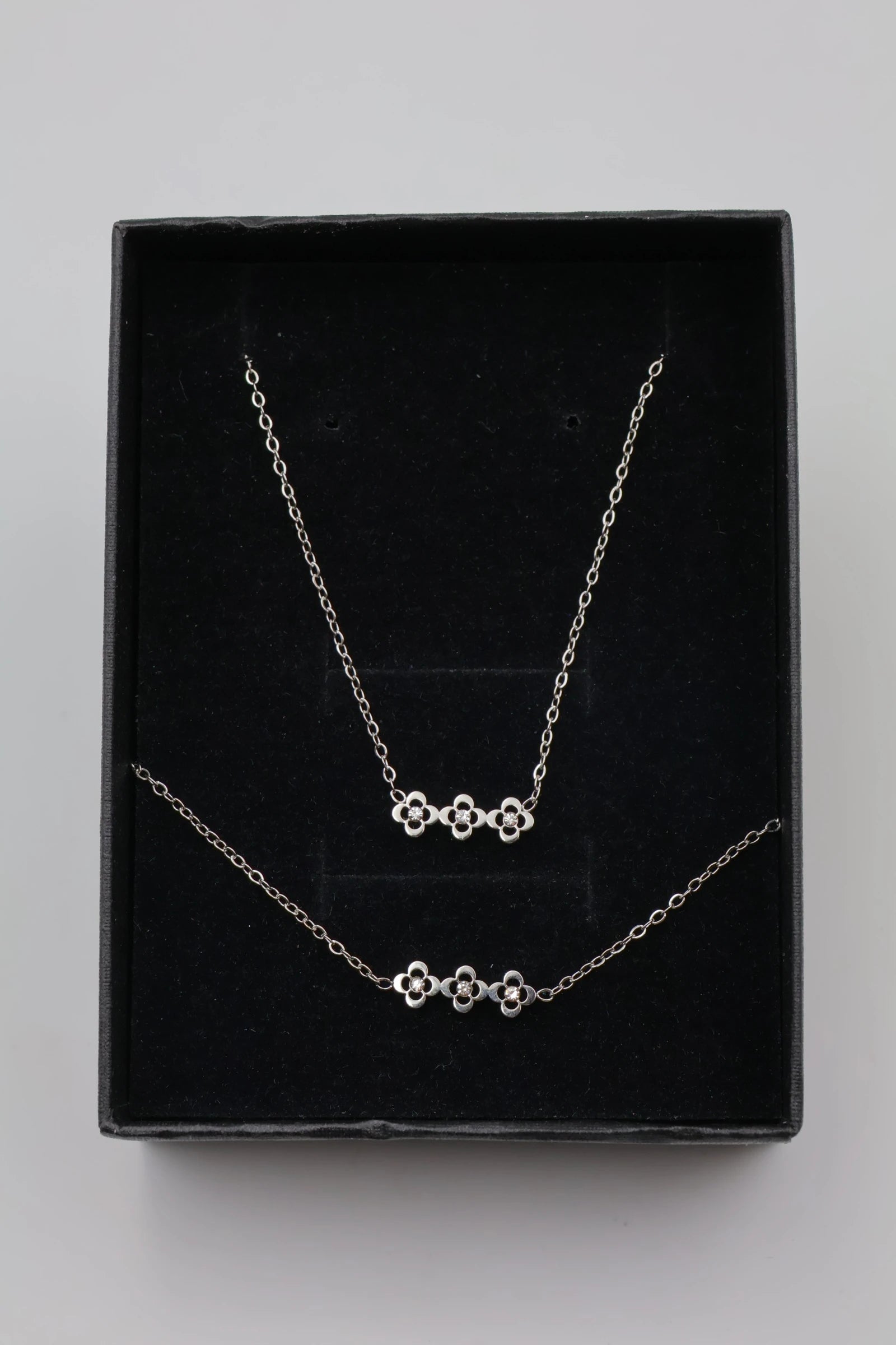 Parure de bijoux avec boîte en acier inoxydable - ARGENT