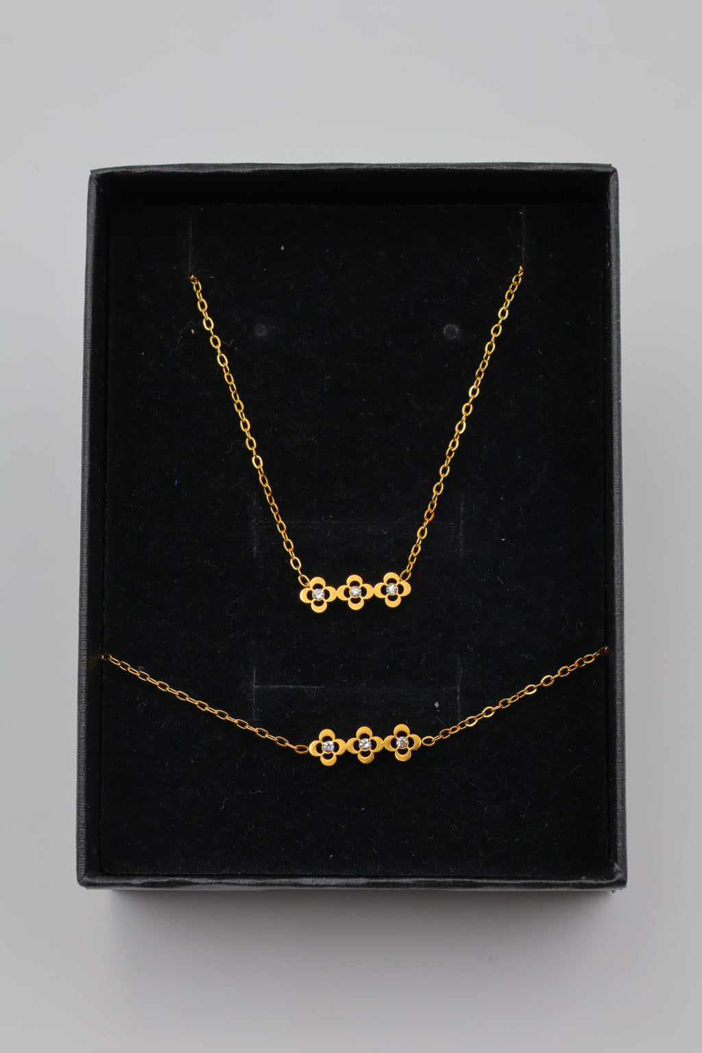Parure de bijoux avec boîte en acier inoxydable - DORÉ