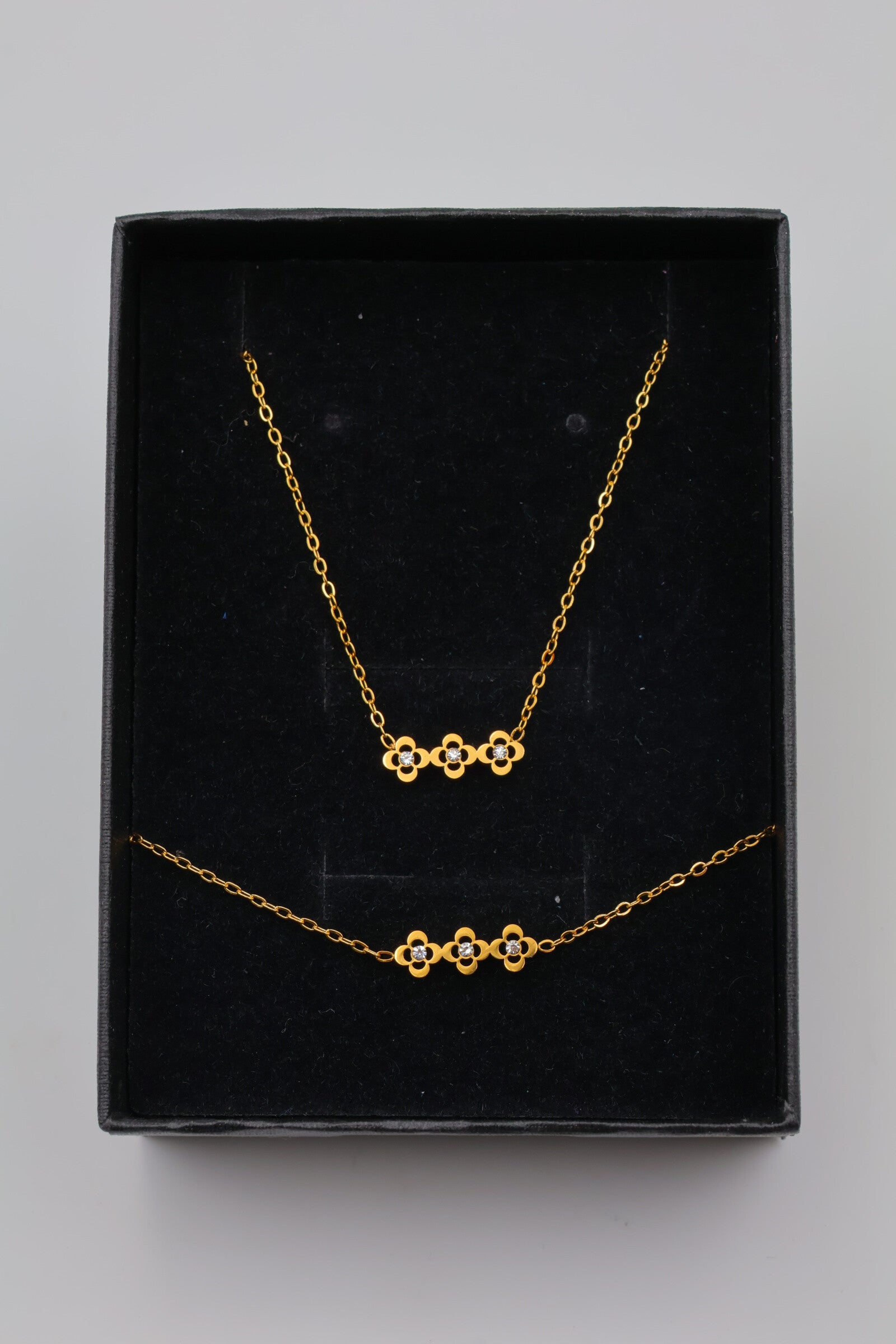 Parure de bijoux avec boîte en acier inoxydable - DORÉ