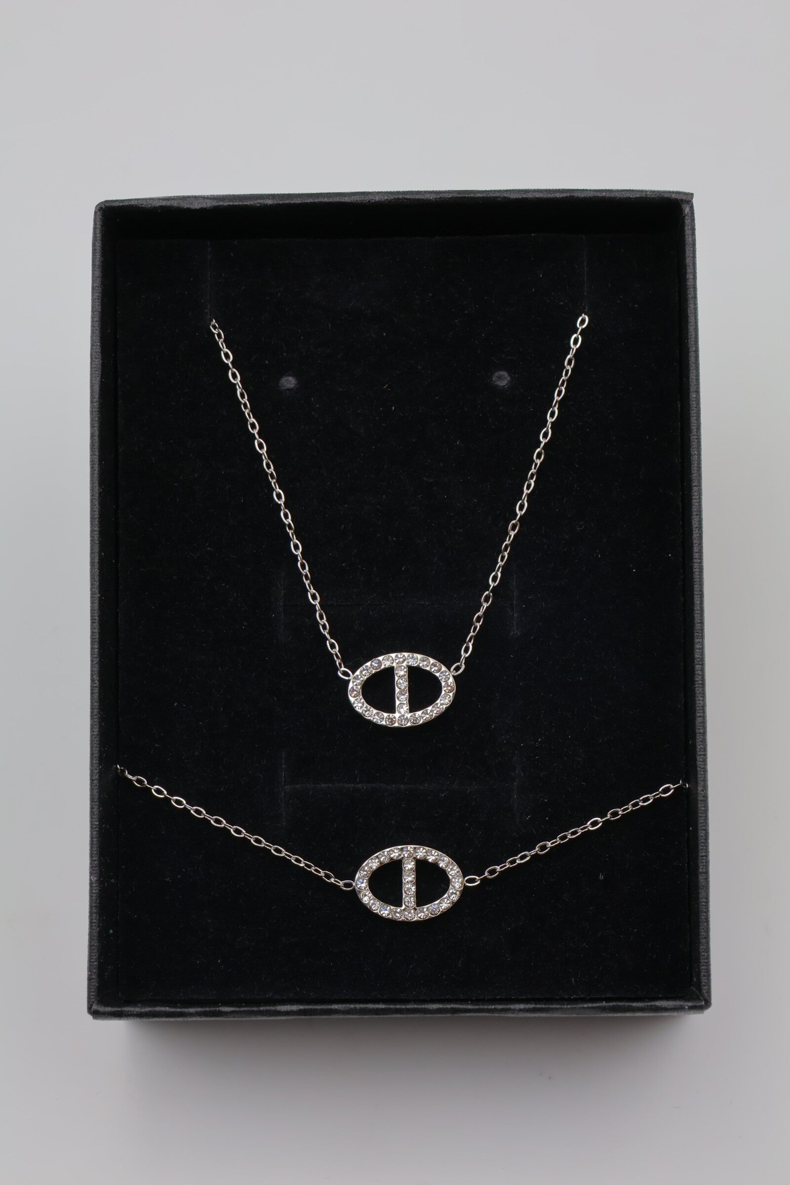 Parure de bijoux avec boîte en acier inoxydable - ARGENT
