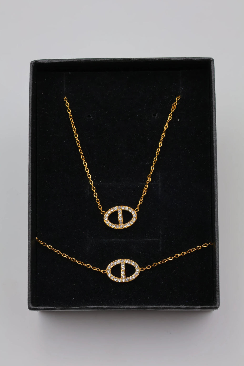 Parure de bijoux avec boîte en acier inoxydable - DORÉ