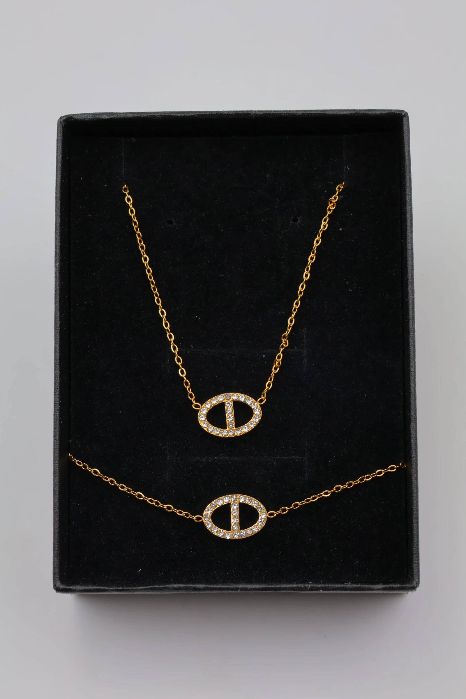 Parure de bijoux avec boîte en acier inoxydable - DORÉ