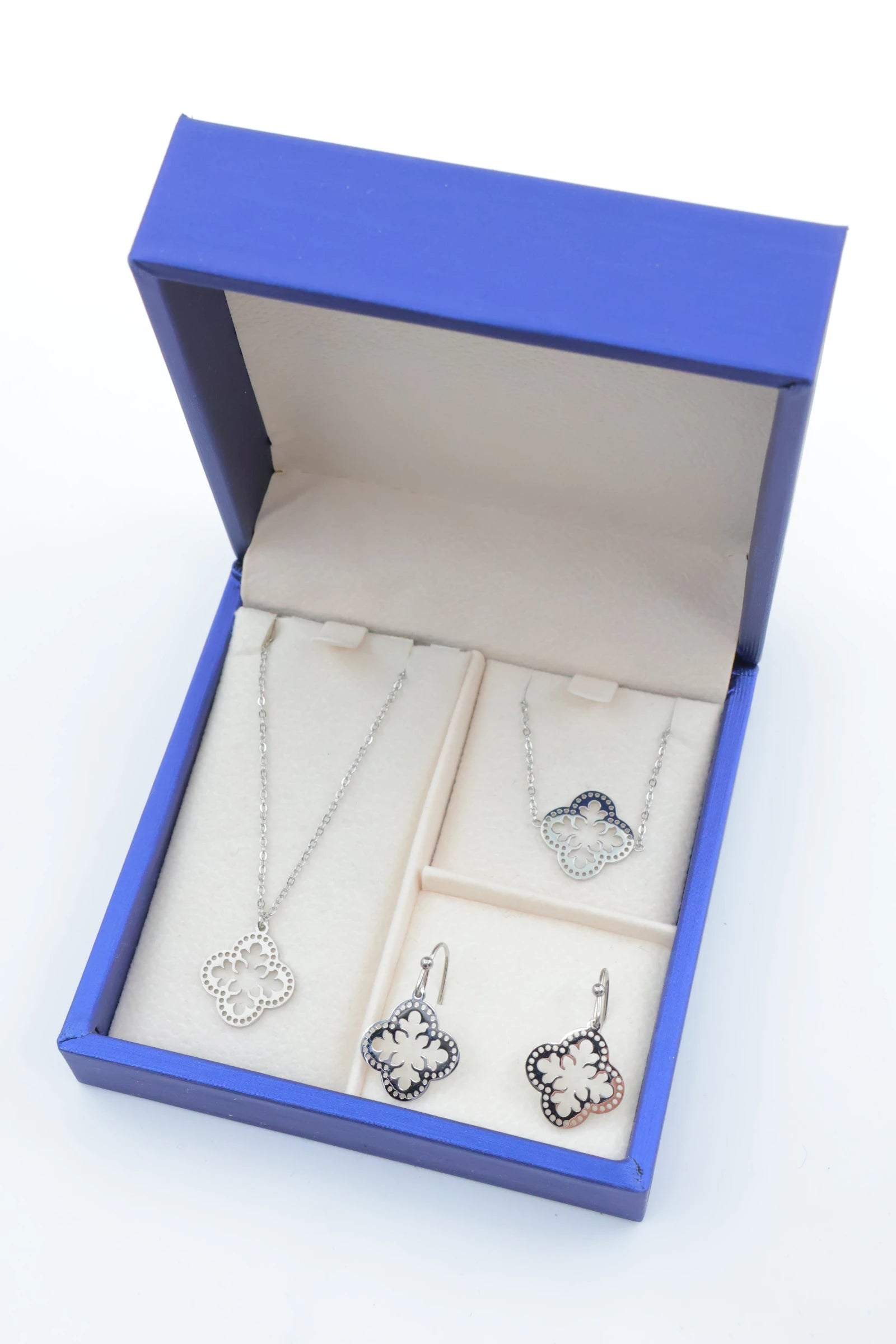 Parure de bijoux avec boîte en acier inoxydable - ARGENT