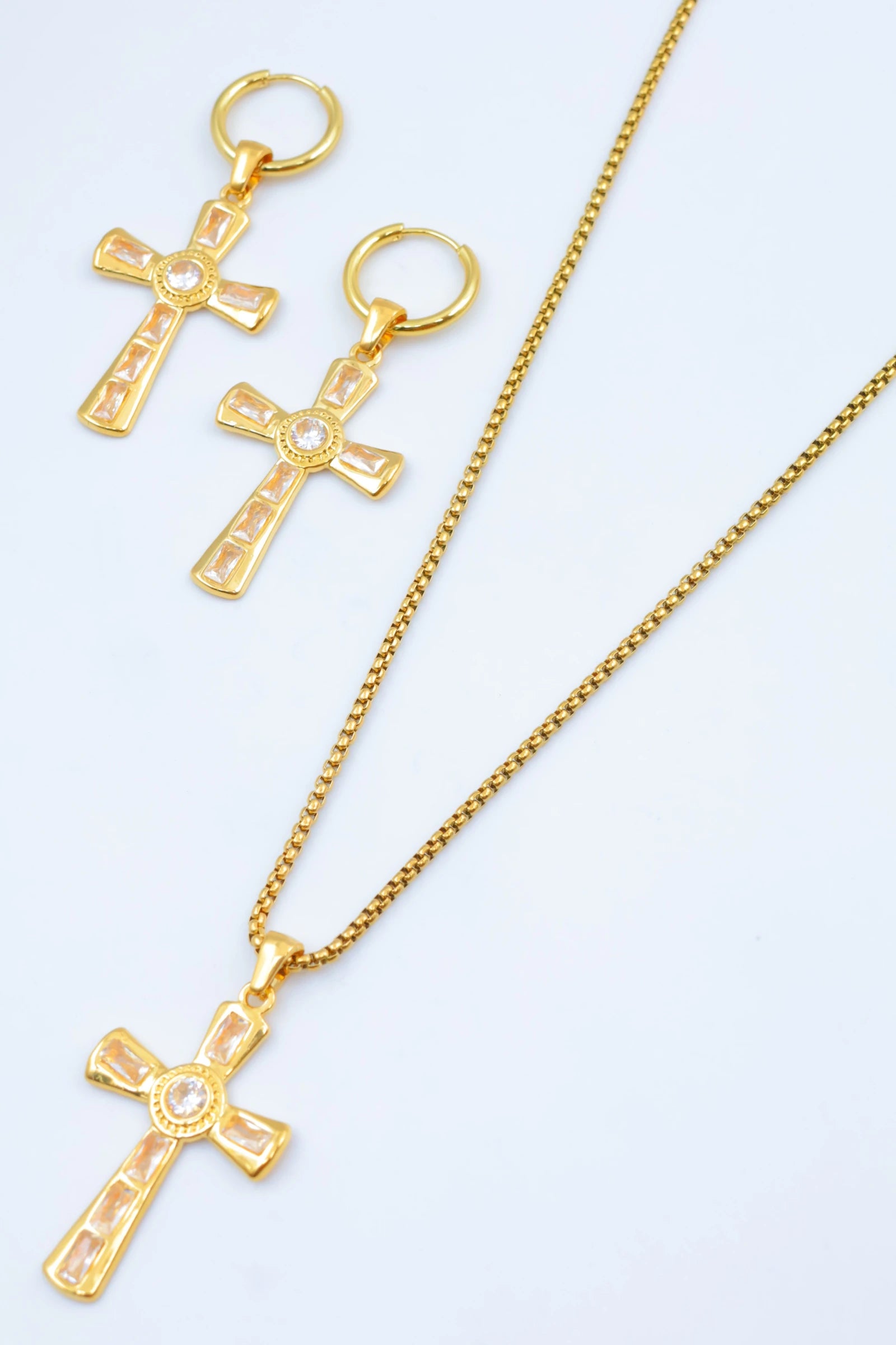 Parure de bijoux en acier inoxydable - BLANC