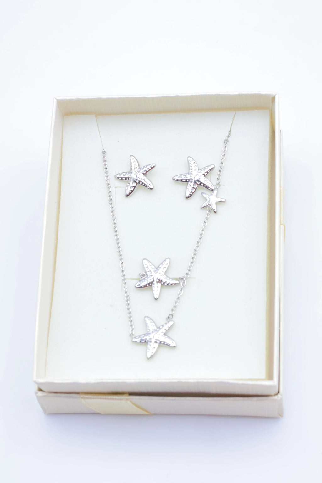 Parure de bijoux avec boîte en acier inoxydable - ARGENT
