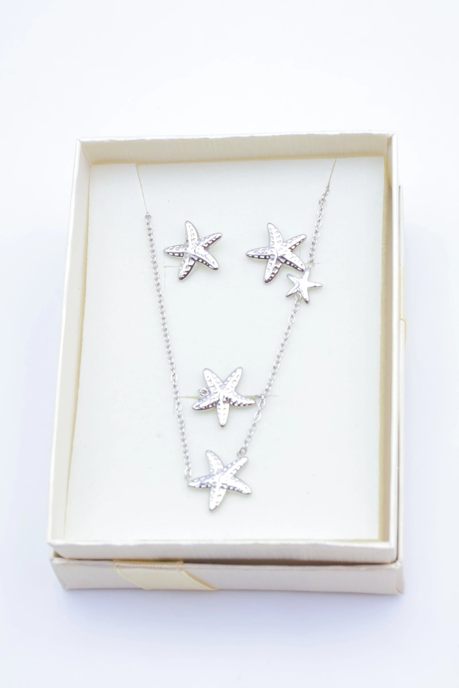 Parure de bijoux avec boîte en acier inoxydable - ARGENT
