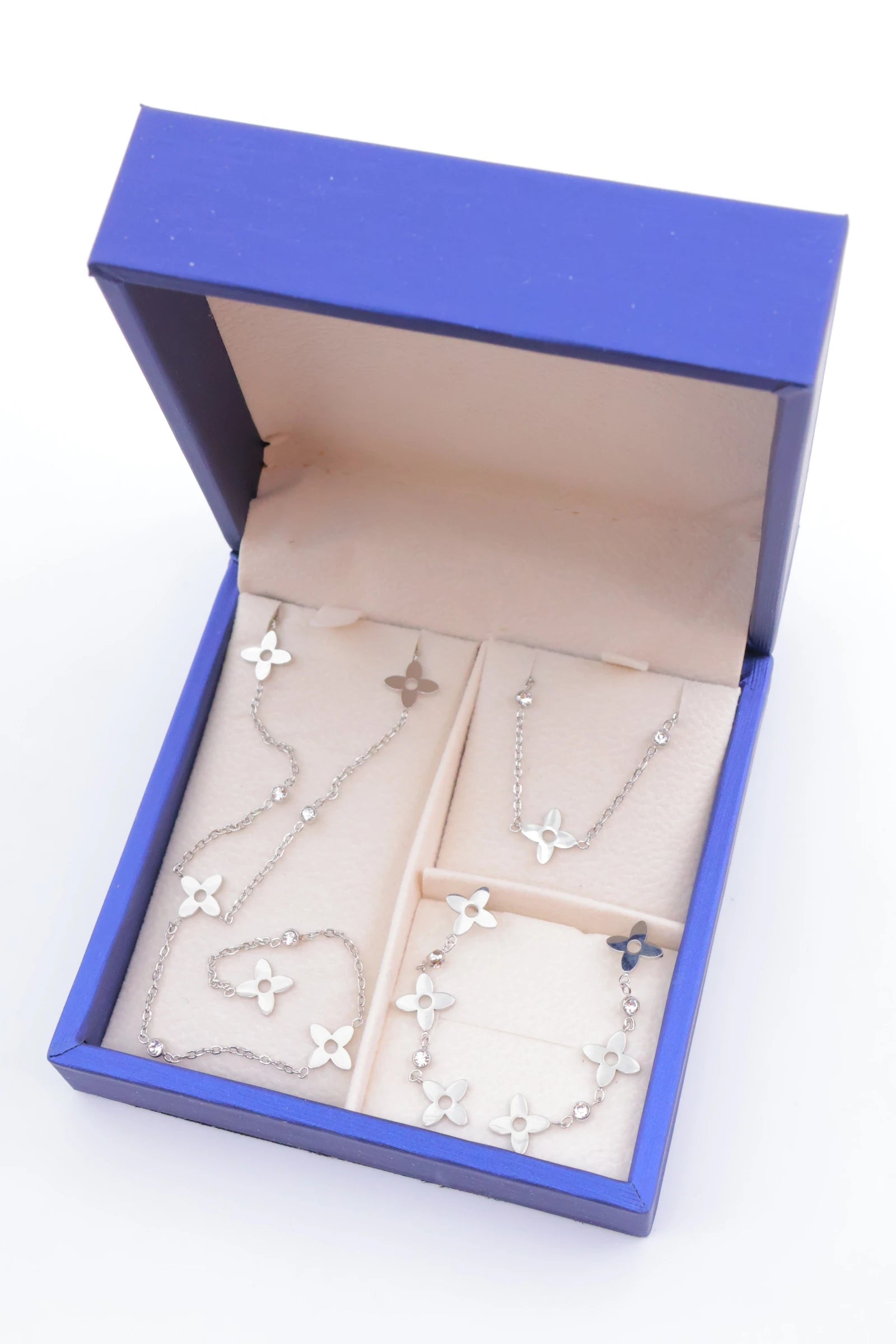 Parure de bijoux avec boîte en acier inoxydable - ARGENT