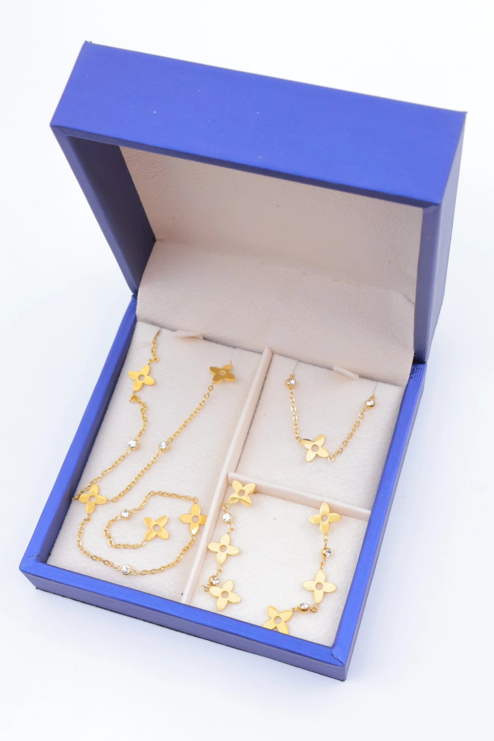 Parure de bijoux avec boîte en acier inoxydable - DORÉ