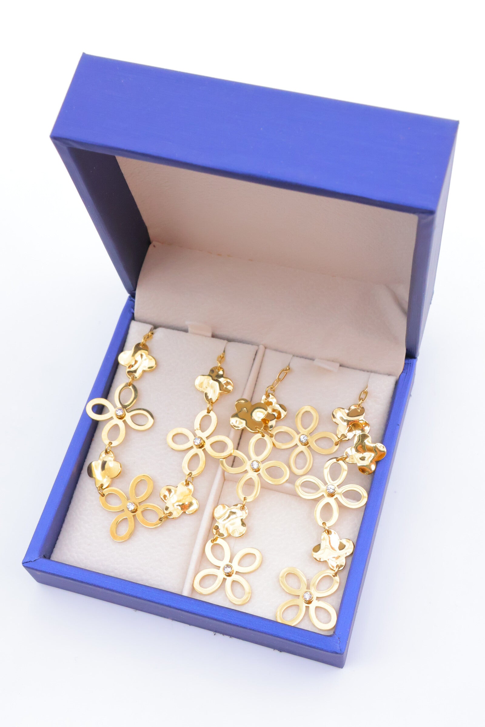 Parure de bijoux avec boîte en acier inoxydable - DORÉ