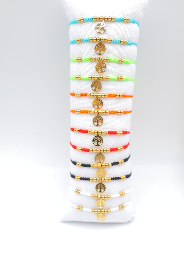 Lot de 12 bracelets en acier inoxydable avec coussin - MULTICOLORE