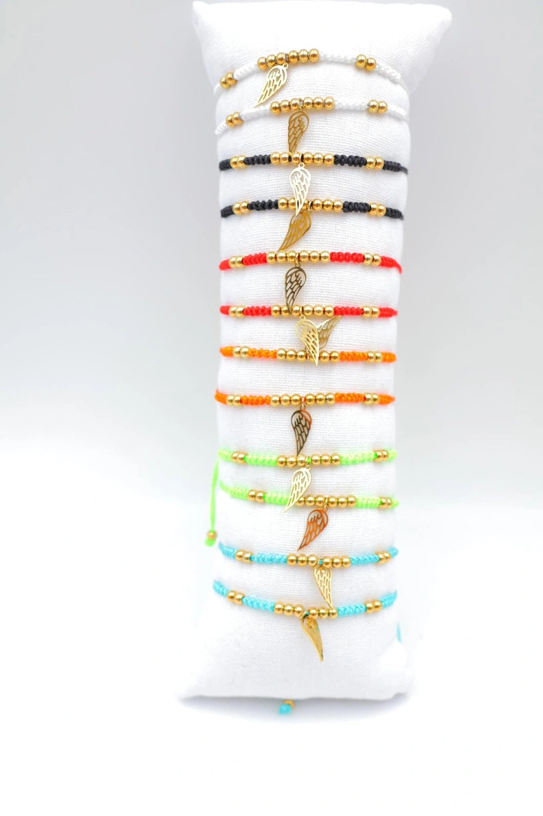 Lot de 12 bracelets en acier inoxydable avec coussin - MULTICOLORE