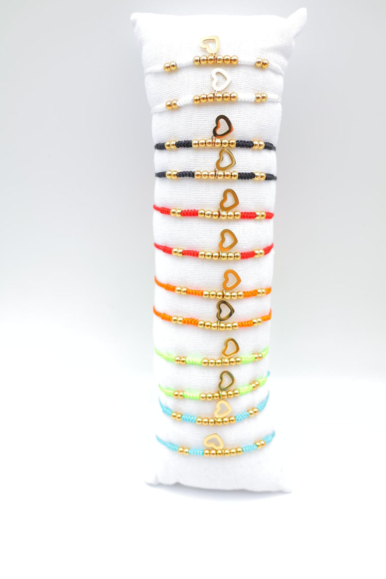 Lot de 12 bracelets en acier inoxydable avec coussin - MULTICOLORE
