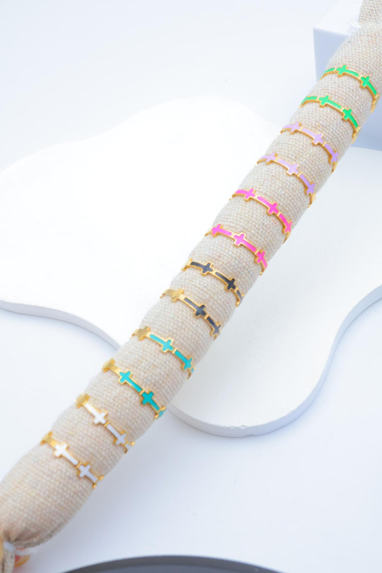 Ensemble de bagues en acier inoxydable ajustable avec coussin - MULTICOLORE