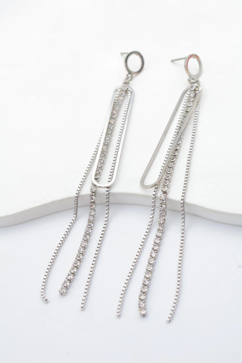 Boucles d'oreilles en acier inoxydable - ARGENT
