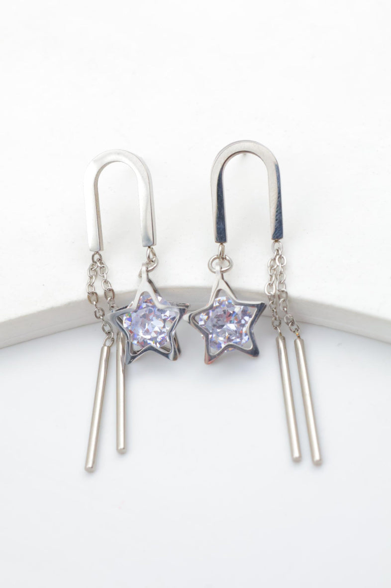 Boucles d'oreilles en acier inoxydable - ARGENT