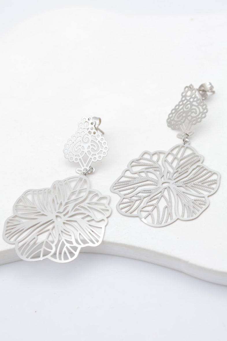 Boucles d'oreilles en acier inoxydable - ARGENT