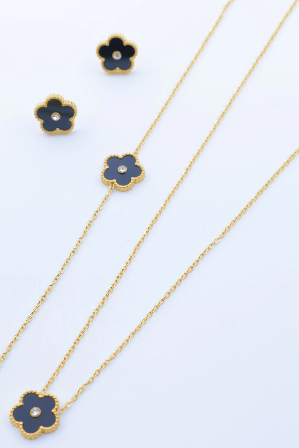 Parure de bijoux en acier inoxydable - NOIR