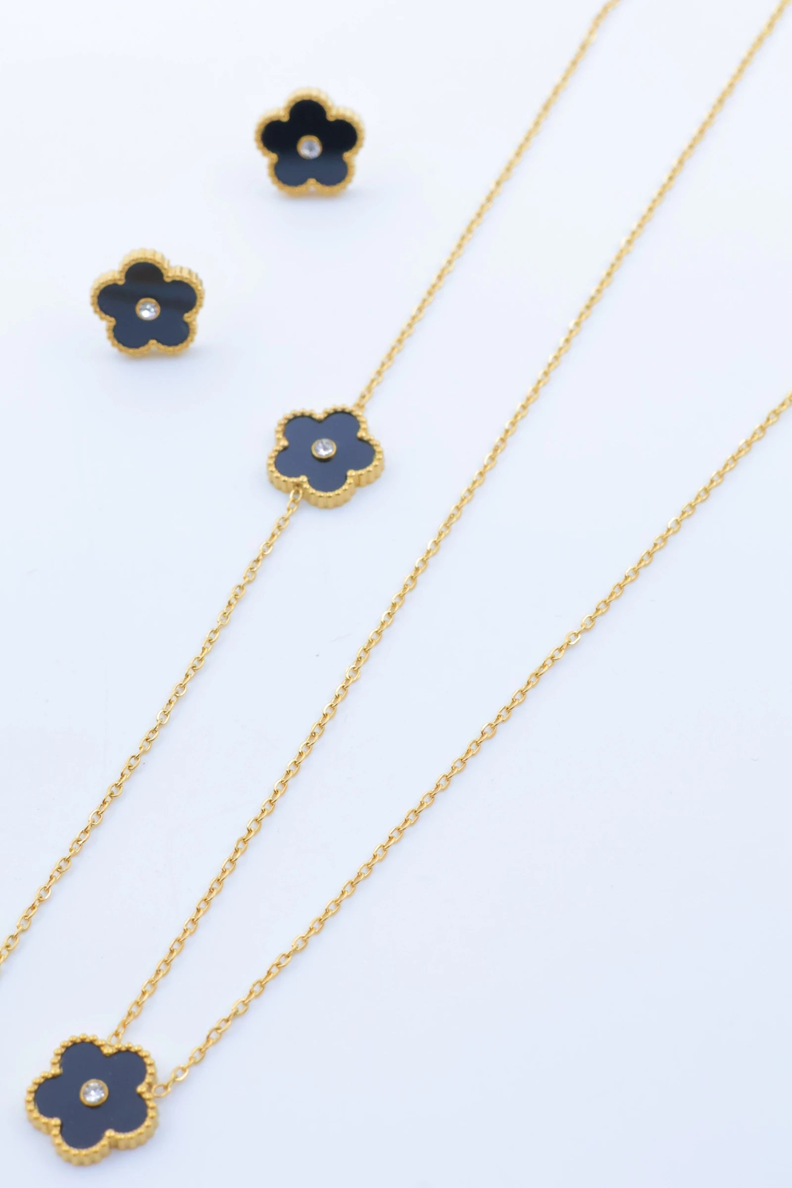 Parure de bijoux en acier inoxydable - NOIR