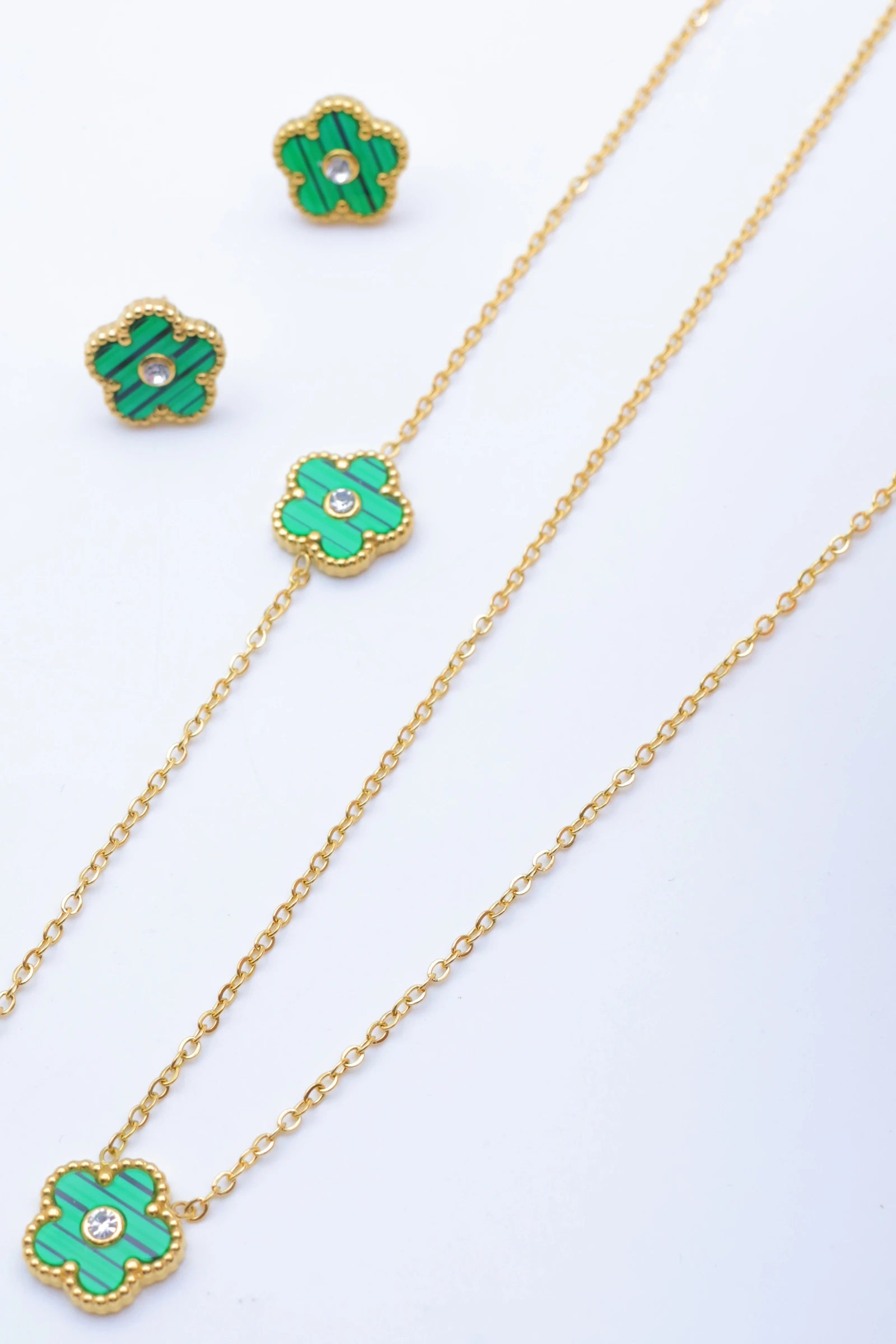 Parure de bijoux en acier inoxydable - VERT