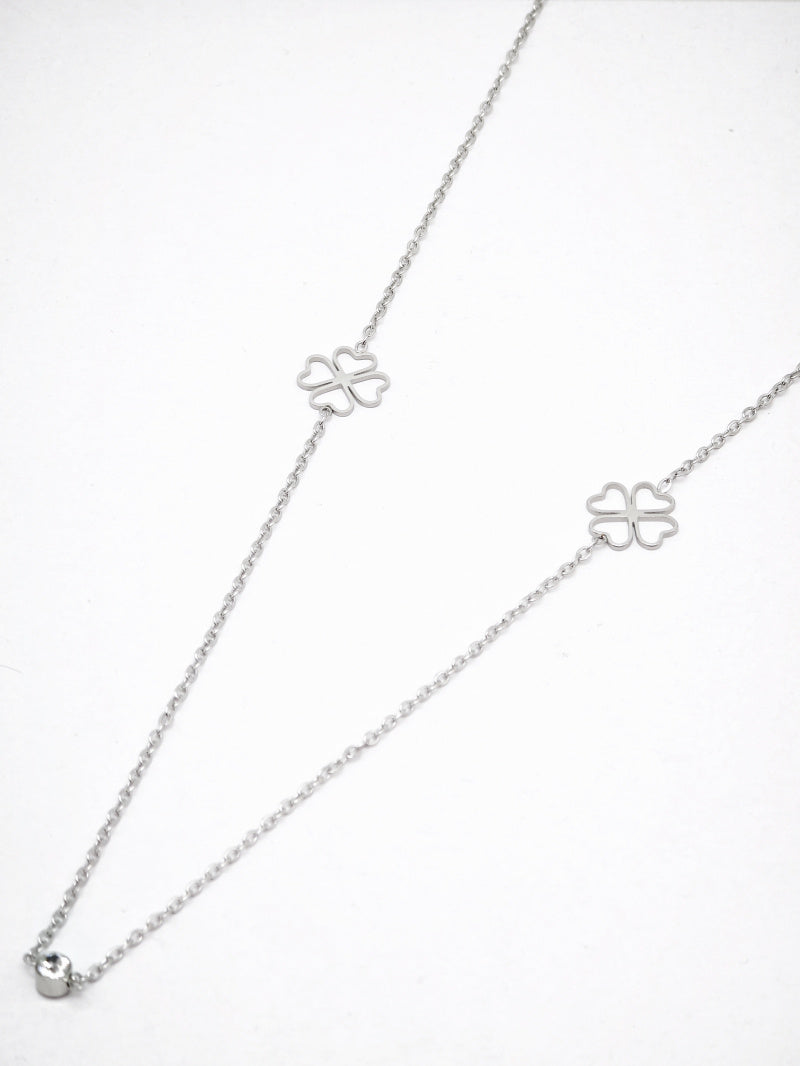 Collier sautoir en acier inoxydable - ARGENT
