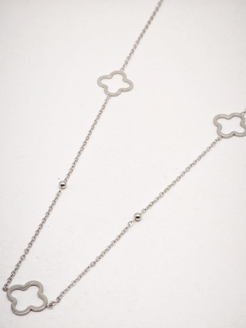 Collier sautoir en acier inoxydable - ARGENT