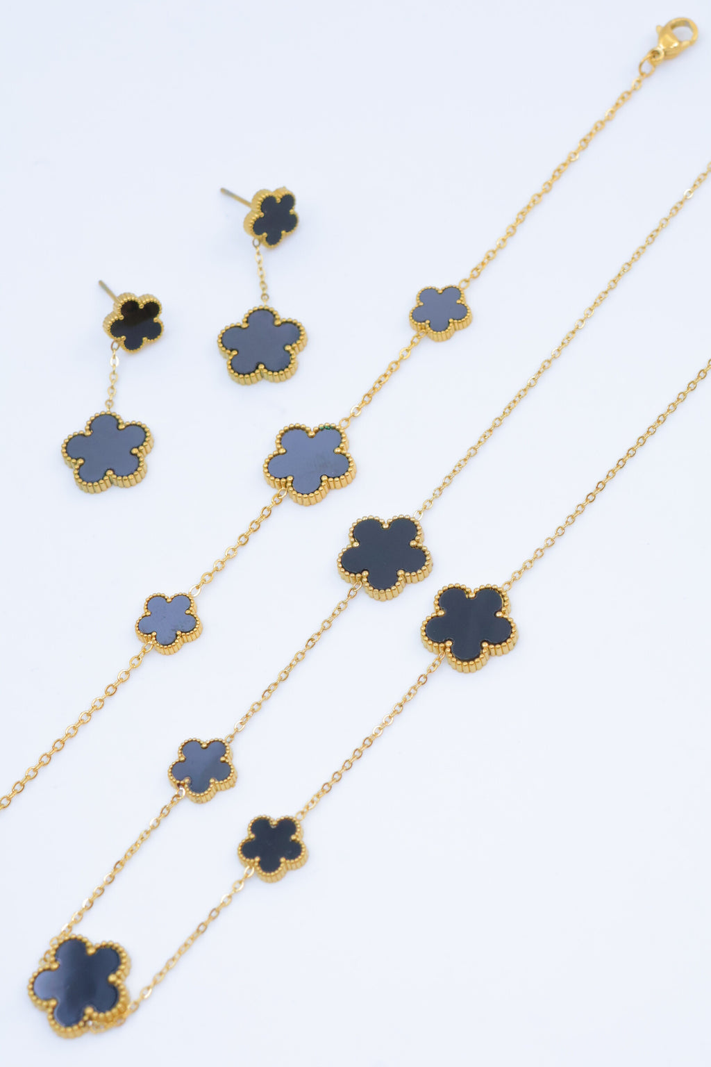 Parure de bijoux en acier inoxydable - NOIR
