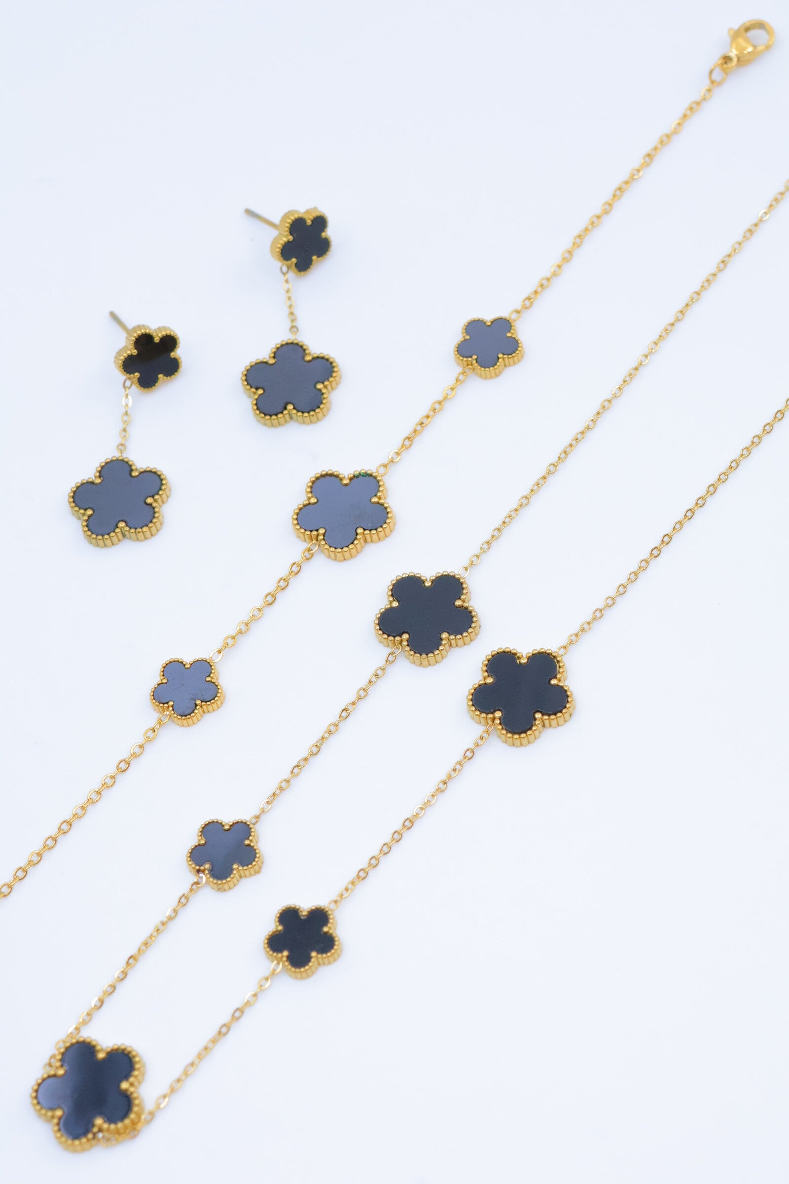 Parure de bijoux en acier inoxydable - NOIR